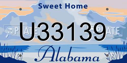 U33139 Alabama License Plate