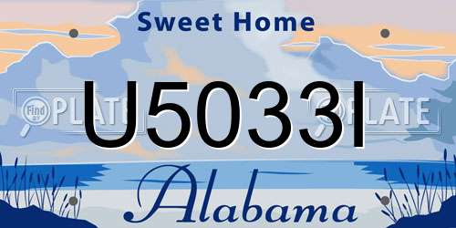 U5033I Alabama License Plate
