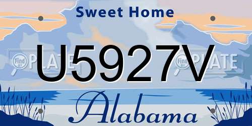 U5927V Alabama License Plate
