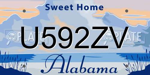 U592ZV Alabama License Plate