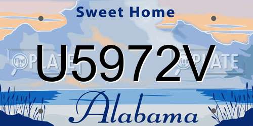 U5972V Alabama License Plate