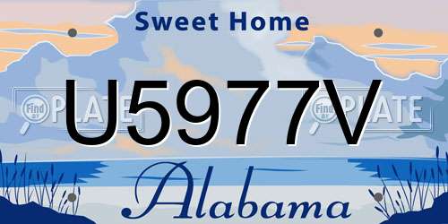 U5977V Alabama License Plate