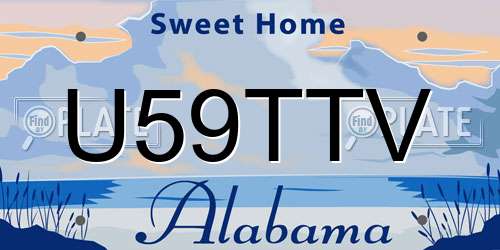 U59TTV Alabama License Plate