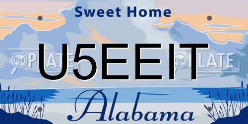 U5EEIT Alabama License Plate