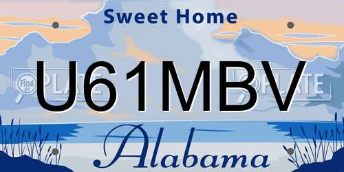 U61MBV Alabama License Plate