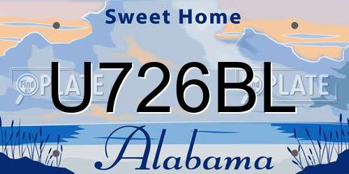 U726BL Alabama License Plate