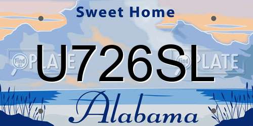 U726SL Alabama License Plate