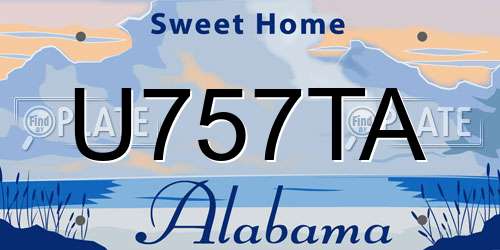 U757TA Alabama License Plate