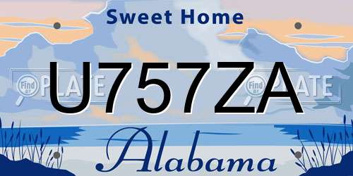 U757ZA Alabama License Plate