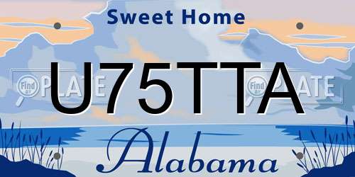 U75TTA Alabama License Plate