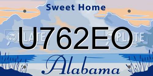 U762EO Alabama License Plate