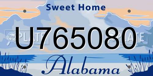 U765080 Alabama License Plate