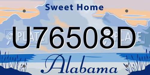 U76508D Alabama License Plate