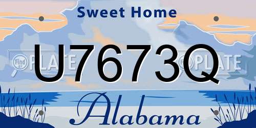 U7673Q Alabama License Plate