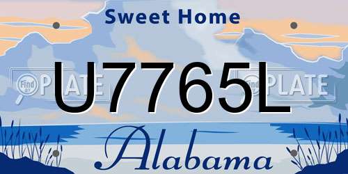 U7765L Alabama License Plate