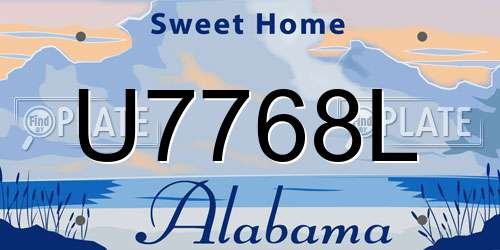 U7768L Alabama License Plate