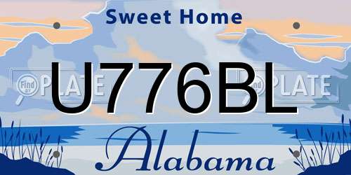 U776BL Alabama License Plate
