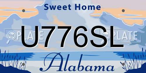 U776SL Alabama License Plate