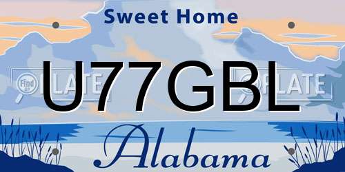 U77GBL Alabama License Plate