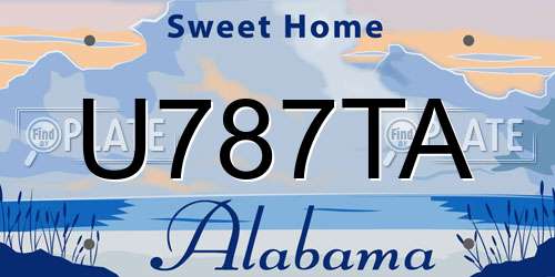 U787TA Alabama License Plate