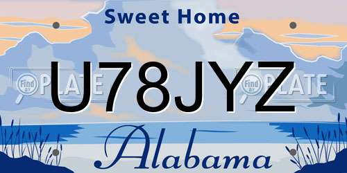 U78JYZ Alabama License Plate