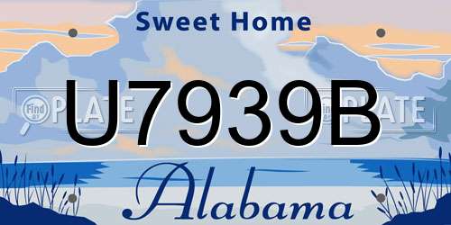 U7939B Alabama License Plate