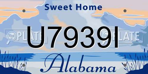 U7939I Alabama License Plate