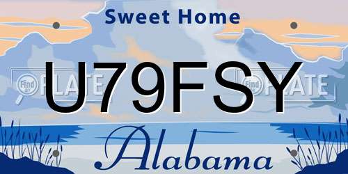 U79FSY Alabama License Plate
