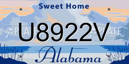 U8922V Alabama License Plate