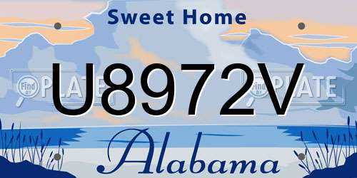 U8972V Alabama License Plate