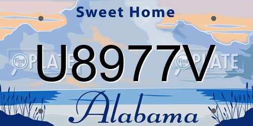 U8977V Alabama License Plate