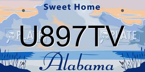 U897TV Alabama License Plate