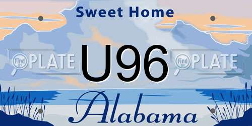U96 Alabama License Plate