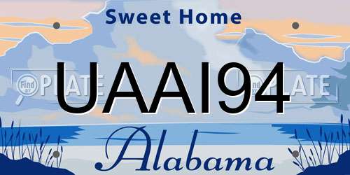 UAAI94 Alabama License Plate