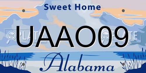 UAAO09 Alabama License Plate