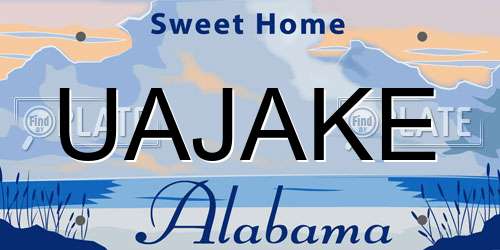 UAJAKE Alabama License Plate