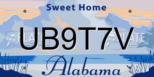 UB9T7V Alabama License Plate