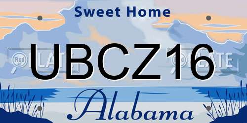 UBCZ16 Alabama License Plate