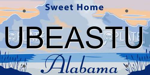 UBEASTU Alabama License Plate
