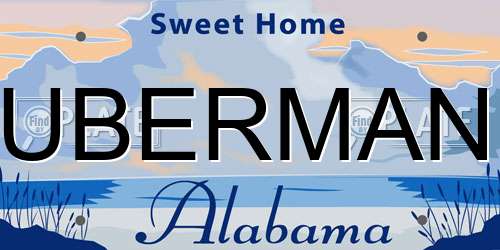 UBERMAN Alabama License Plate