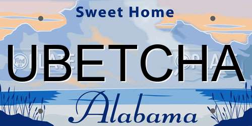 UBETCHA Alabama License Plate