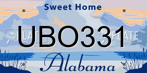 UBO331 Alabama License Plate