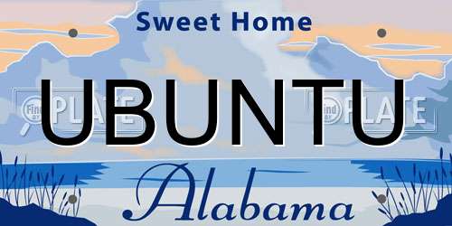 UBUNTU Alabama License Plate