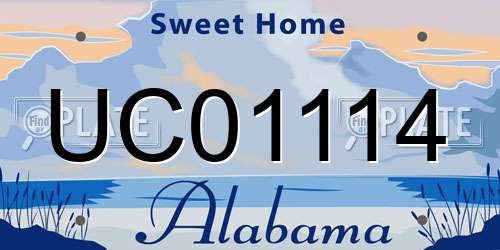 UC01114 Alabama License Plate