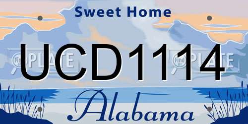 UCD1114 Alabama License Plate