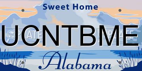 UCNTBME Alabama License Plate