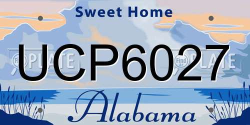 UCP6027 Alabama License Plate