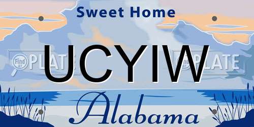 UCYIW Alabama License Plate
