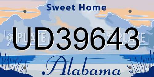 UD39643 Alabama License Plate