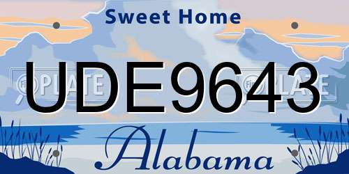 UDE9643 Alabama License Plate